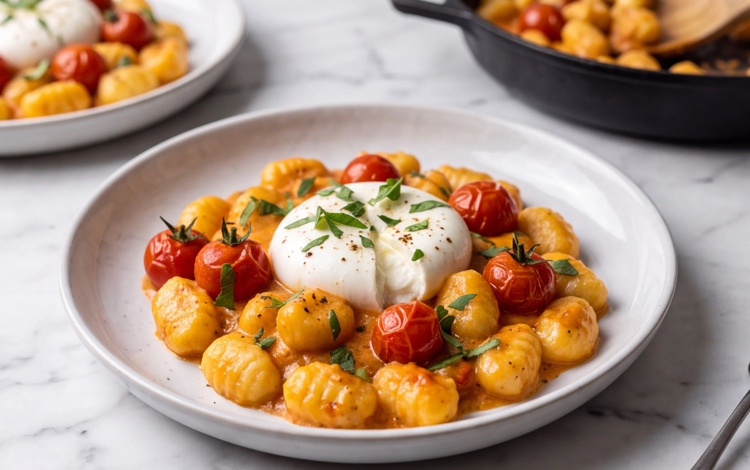 Gnocchi crémeux tomates cerises & burrata : repas rapide